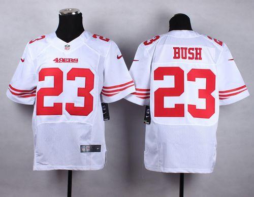  49ers #23 Reggie Bush White Men's Stitched NFL Elite Jersey