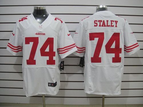  49ers #74 Joe Staley White Men's Stitched NFL Elite Jersey