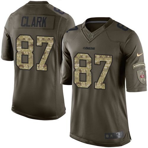  49ers #87 Dwight Clark Green Men's Stitched NFL Limited Salute to Service Jersey