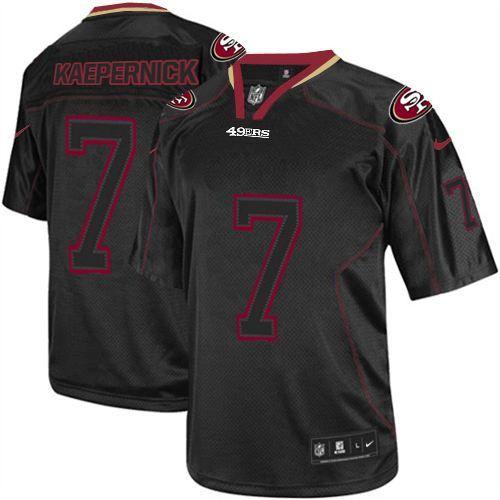  49ers #7 Colin Kaepernick Lights Out Black Men's Stitched NFL Elite Jersey