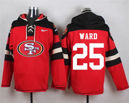  49ers #25 Jimmie Ward Red Player Pullover NFL Hoodie
