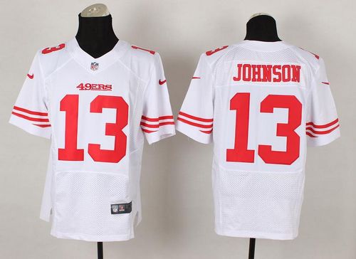  49ers #13 Steve Johnson White Men's Stitched NFL Elite Jersey