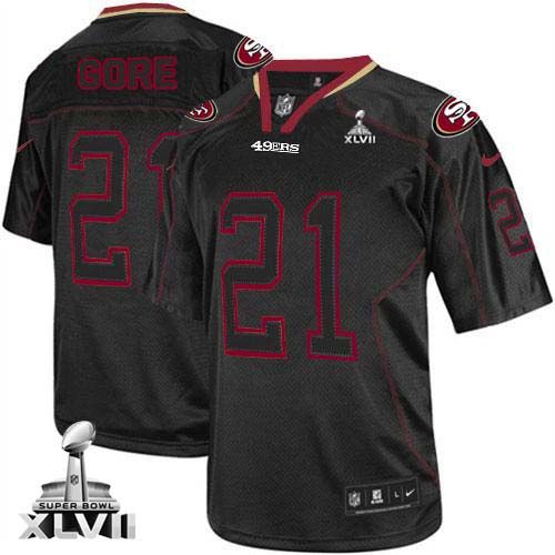  49ers #21 Frank Gore Lights Out Black Super Bowl XLVII Men's Stitched NFL Elite Jersey