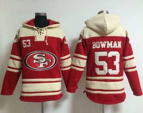  49ers #53 NaVorro Bowman Red Sawyer Hooded Sweatshirt NFL Hoodie