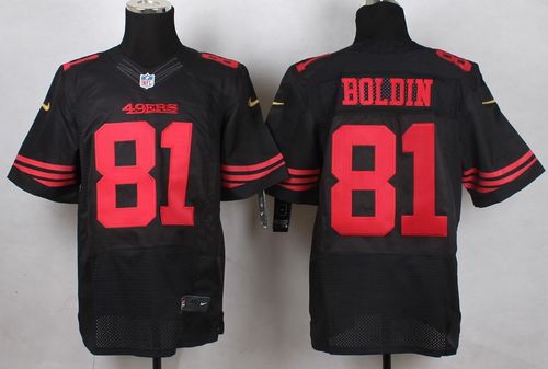  49ers #81 Anquan Boldin Black Alternate Men's Stitched NFL Elite Jersey