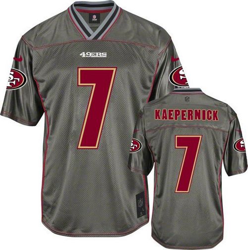  49ers #7 Colin Kaepernick Grey Men's Stitched NFL Elite Vapor Jersey