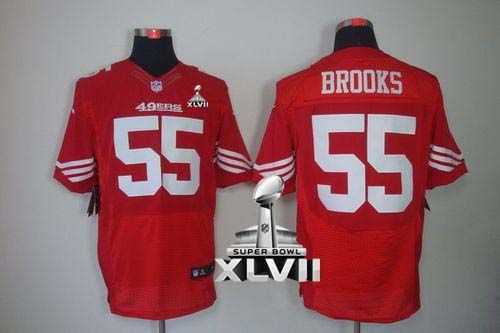  49ers #55 Ahmad Brooks Red Team Color Super Bowl XLVII Men's Stitched NFL Elite Jersey