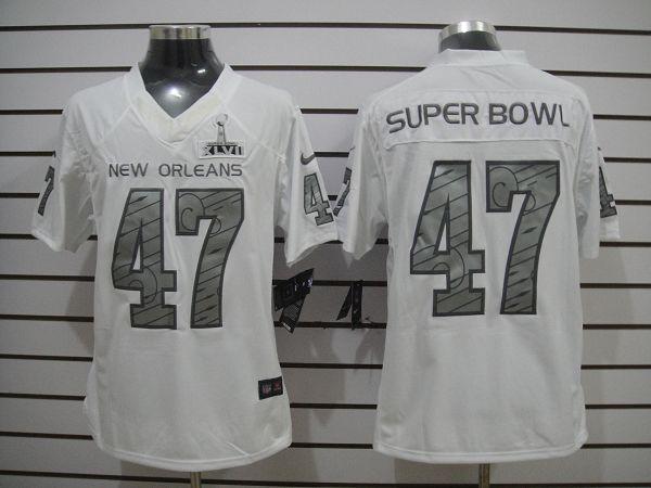 Men's  New Orleans Super Bowl XLVII Elite White Jersey