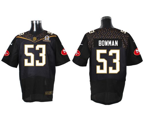  49ers #53 NaVorro Bowman Black 2016 Pro Bowl Men's Stitched NFL Elite Jersey