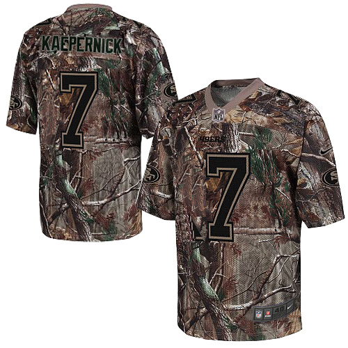  49ers #7 Colin Kaepernick Camo Men's Stitched NFL Realtree Elite Jersey