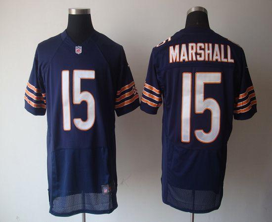  Bears #15 Brandon Marshall Navy Blue Team Color Men's Stitched NFL Elite Jersey