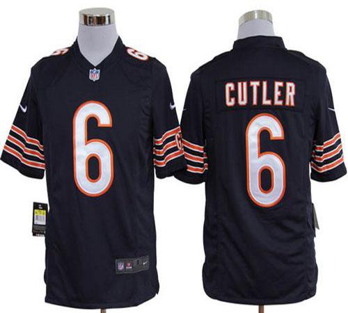  Bears #6 Jay Cutler Navy Blue Team Color Men's Stitched NFL Game Jersey