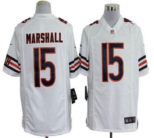  Bears #15 Brandon Marshall White Men's Stitched NFL Game Jersey