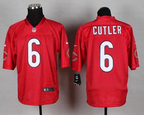  Bears #6 Jay Cutler Red Men's Stitched NFL Elite QB Practice Jersey