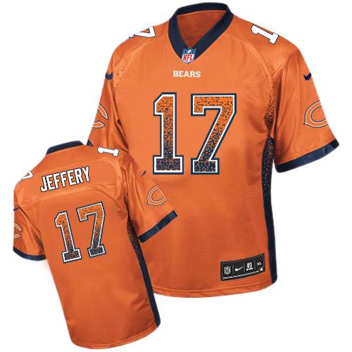  Bears #17 Alshon Jeffery Orange Alternate Men's Stitched NFL Elite Drift Fashion Jersey