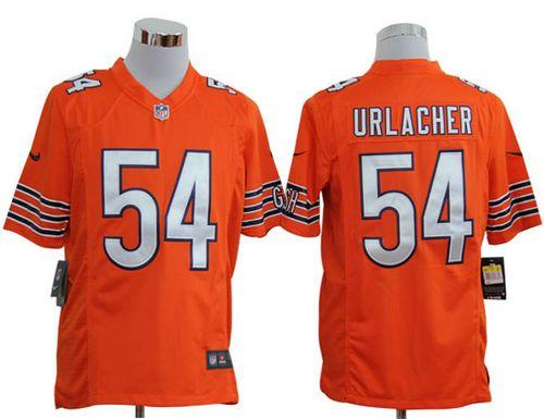  Bears #54 Brian Urlacher Orange Alternate Men's Stitched NFL Game Jersey