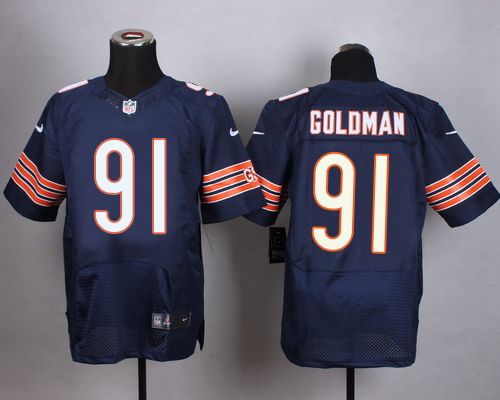  Bears #91 Eddie Goldman Navy Blue Team Color Men's Stitched NFL Elite Jersey