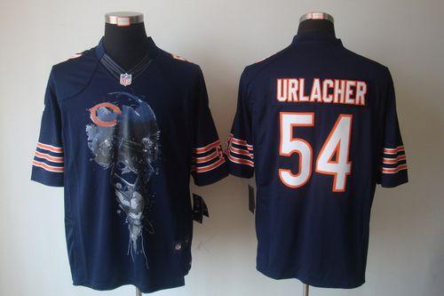  Bears #54 Brian Urlacher Navy Blue Team Color Men's Stitched NFL Helmet Tri Blend Limited Jersey