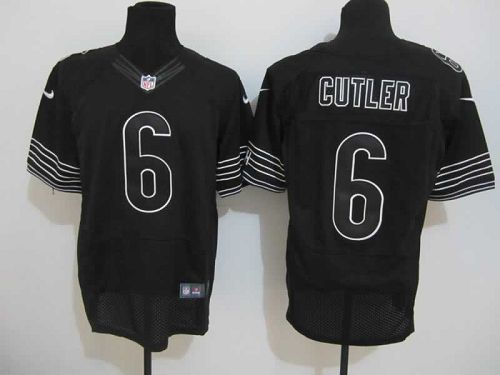  Bears #6 Jay Cutler Black Shadow Men's Stitched NFL Elite Jersey