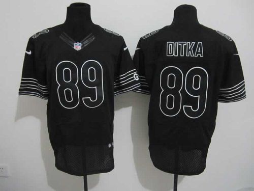  Bears #89 Mike Ditka Black Shadow Men's Stitched NFL Elite Jersey
