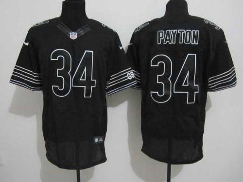  Bears #34 Walter Payton Black Shadow Men's Stitched NFL Elite Jersey