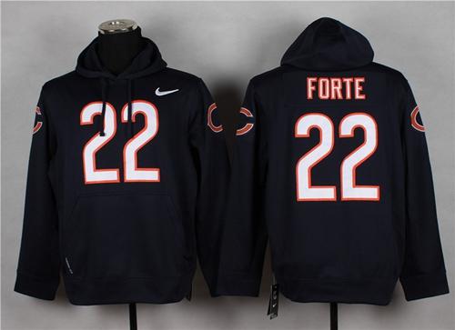 Chicago Bears #22 Matt Forte Navy Blue Pullover Hoodie