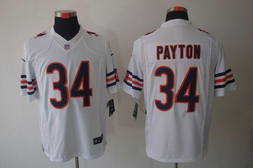  Bears #34 Walter Payton White Men's Stitched NFL Limited Jersey
