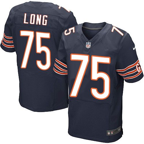  Bears #75 Kyle Long Navy Blue Team Color Men's Stitched NFL Elite Jersey