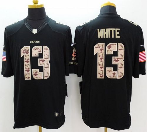  Bears #13 Kevin White Black Men's Stitched NFL Limited Salute to Service Jersey