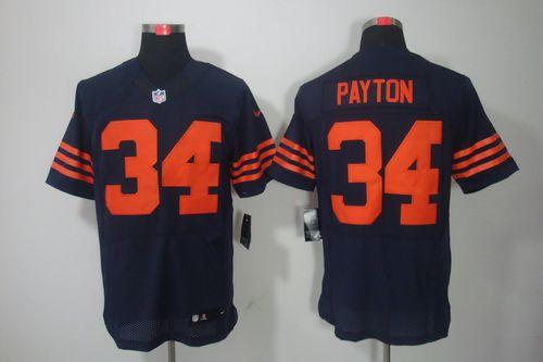  Bears #34 Walter Payton Navy Blue 1940s Throwback Men's Stitched NFL Elite Jersey