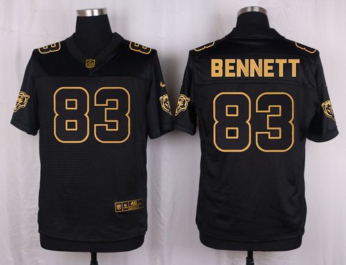  Bears #83 Martellus Bennett Black Men's Stitched NFL Elite Pro Line Gold Collection Jersey