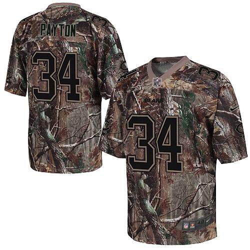  Bears #34 Walter Payton Camo Men's Stitched NFL Realtree Elite Jersey