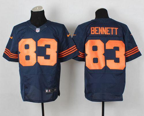  Bears #83 Martellus Bennett Navy Blue 1940s Throwback Men's Stitched NFL Elite Jersey