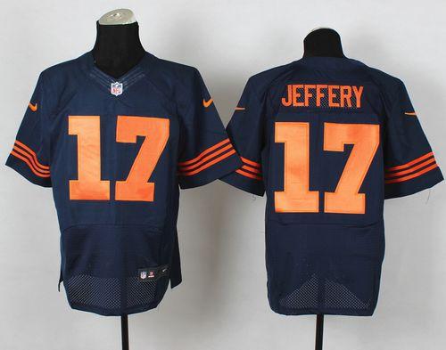  Bears #17 Alshon Jeffery Navy Blue 1940s Throwback Men's Stitched NFL Elite Jersey