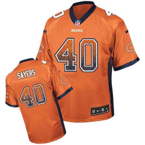  Bears #40 Gale Sayers Orange Alternate Men's Stitched NFL Elite Drift Fashion Jersey