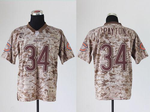  Bears #34 Walter Payton Camo USMC Men's Stitched NFL New Elite Jersey