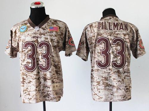  Bears #33 Charles Tillman Camo Men's Stitched NFL New Elite USMC Jersey