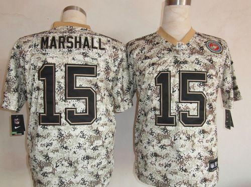  Bears #15 Brandon Marshall Camo Men's Stitched NFL Elite USMC Jersey