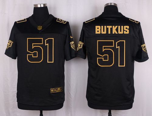  Bears #51 Dick Butkus Black Men's Stitched NFL Elite Pro Line Gold Collection Jersey