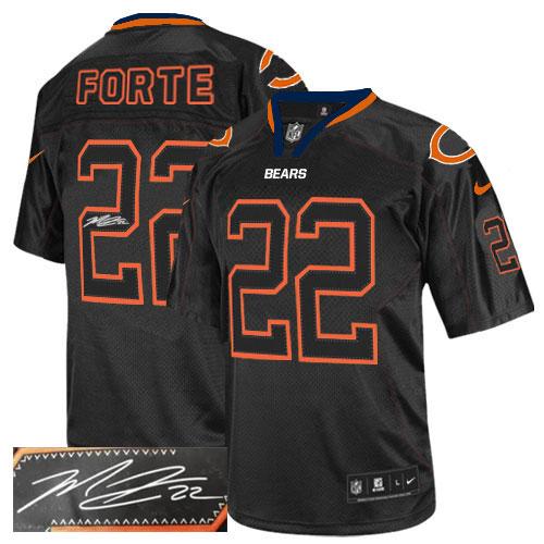  Bears #22 Matt Forte Lights Out Black Men's Stitched NFL Elite Autographed Jersey