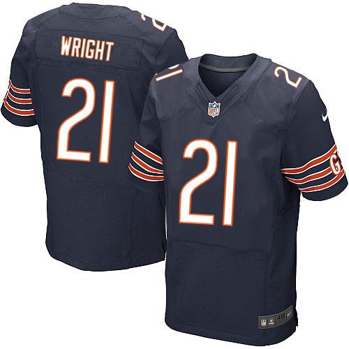  Bears #21 Major Wright Navy Blue Team Color Men's Stitched NFL Elite Jersey