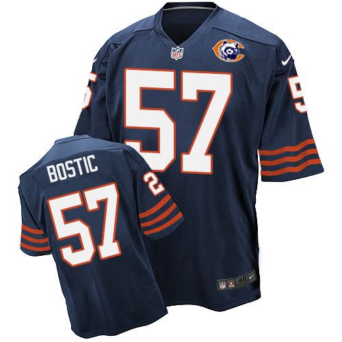  Bears #57 Jon Bostic Navy Blue Throwback Men's Stitched NFL Elite Jersey