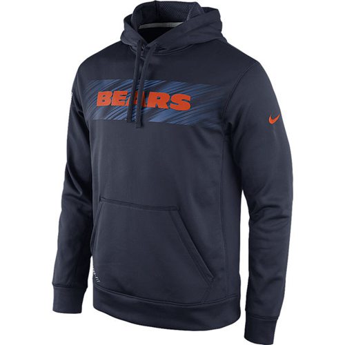 Chicago Bears  KO Speed Wordmark Performance Hoodie Navy Blue