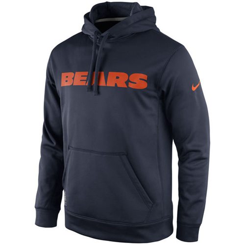 Chicago Bears  KO Wordmark Performance Hoodie Navy Blue