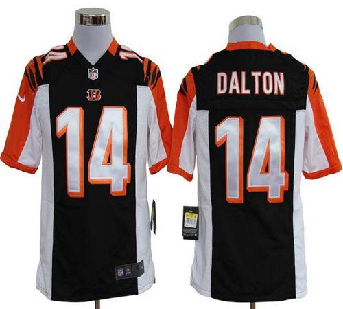  Bengals #14 Andy Dalton Black Team Color Men's Stitched NFL Game Jersey