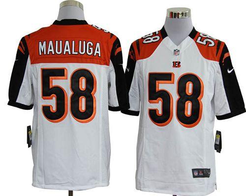  Bengals #58 Rey Maualuga White Men's Stitched NFL Game Jersey