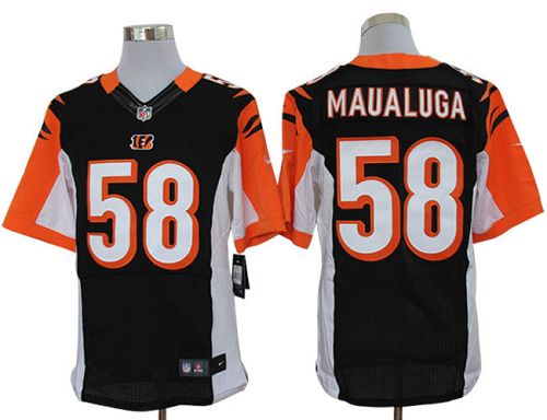  Bengals #58 Rey Maualuga Black Team Color Men's Stitched NFL Elite Jersey