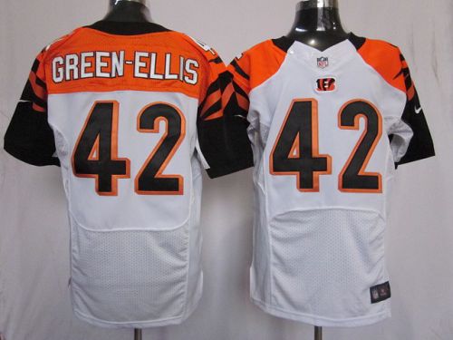  Bengals #42 BenJarvus Green Ellis White Men's Stitched NFL Elite Jersey