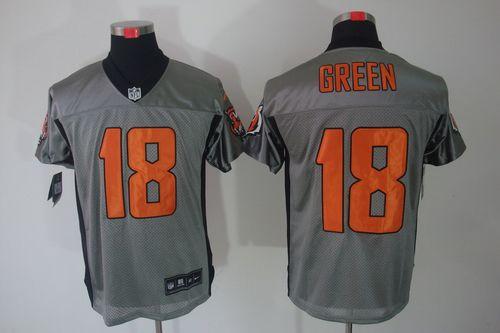  Bengals #18 A.J. Green Grey Shadow Men's Stitched NFL Elite Jersey