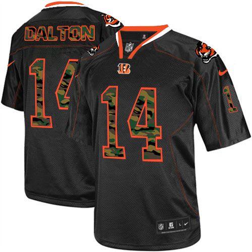  Bengals #14 Andy Dalton Black Men's Stitched NFL Elite Camo Fashion Jersey